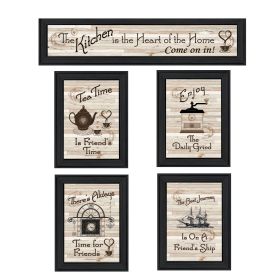 "Kitchen Friendship Collection II" 5-Piece Vignette by Millwork Engineering, Black Frame