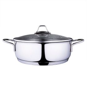 Serenk Modernist Stainless Steel Saute Pan, 24 cm