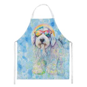 Old English Sheepdog Hippie Dawg Apron Cooking Kitchen Server Baking Crafts Gardening for Adult Women Men, Unisex, Large, Multicolor