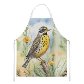 North Dakota Western Meadowlark Apron Cooking Kitchen Server Baking Crafts Gardening for Adult Women Men, Unisex, Large, Multicolor