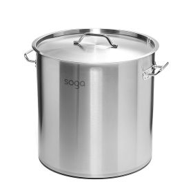 SOGA Stock Pot 33L Top Grade Thick Stainless Steel Stockpot 18/10