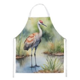 Sandhill Crane Apron Cooking Kitchen Server Baking Crafts Gardening for Adult Women Men, Unisex, Large, Multicolor