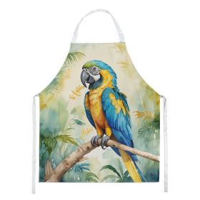 Blue and Gold Macaw Apron Cooking Kitchen Server Baking Crafts Gardening for Adult Women Men, Unisex, Large, Multicolor