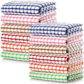 Kitchen Dish Towels, 16 Inch x 25 Inch Bulk Cotton Kitchen Towels and Dishcloths Set